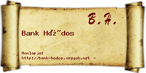 Bank Hódos névjegykártya